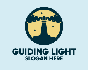 Filmstrip Lighthouse Beacon logo design