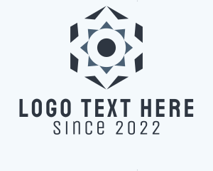 Real Estate - Hexagon Textile Pattern logo design