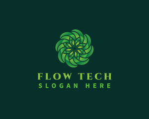 Digital Tech Flower Motion logo design