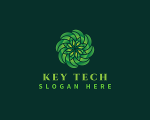 Digital Tech Flower Motion logo design