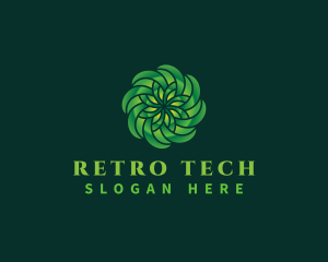 Digital Tech Flower Motion logo design