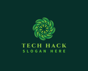 Digital Tech Flower Motion logo design