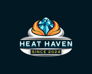 Heating Cooling HVAC logo design