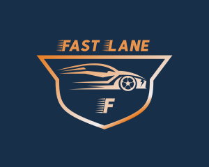 Fast Sports Car Shield logo design