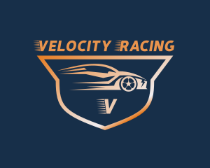 Fast Sports Car Shield logo design