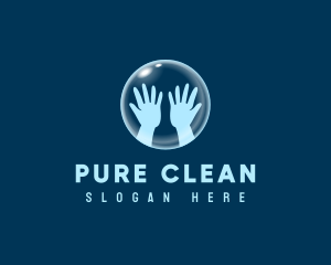 Hand Washing Bubble logo design