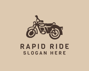 Retro Hipster Motorcycle logo design