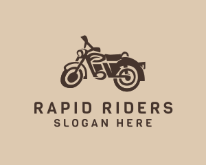 Retro Hipster Motorcycle logo design
