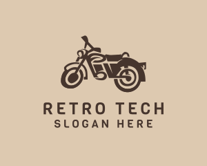 Retro Hipster Motorcycle logo design