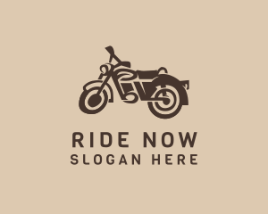 Retro Hipster Motorcycle logo design