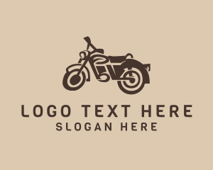 Riding - Retro Hipster Motorcycle logo design