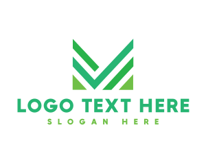 Stripe - Green Abstract Letter M logo design