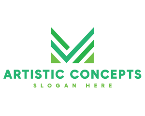 Abstract - Green Abstract Letter M logo design