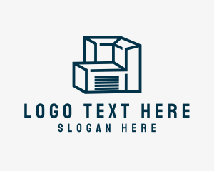 Container - Cargo Container Storage Warehouse logo design