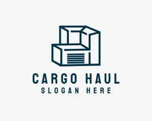 Cargo Container Storage Warehouse logo design