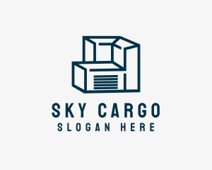 Cargo Container Storage Warehouse logo design