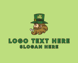 Folklore - Irish Leprechaun Smoking logo design