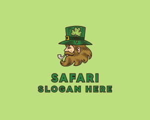 Irish Leprechaun Smoking Logo