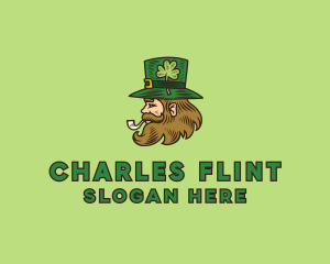 Irish Leprechaun Smoking logo design