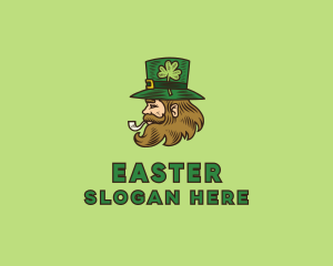 Saint - Irish Leprechaun Smoking logo design