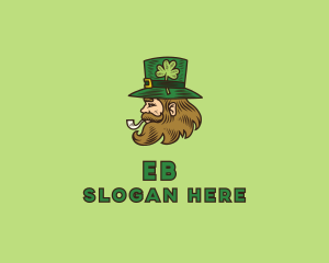 Irish Leprechaun Smoking logo design