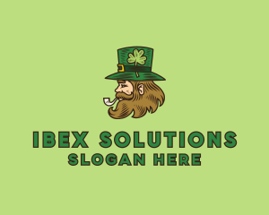 Irish Leprechaun Smoking logo design