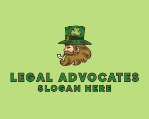 Human - Irish Leprechaun Smoking logo design