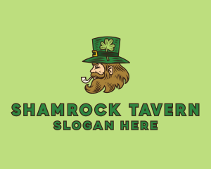 Irish - Irish Leprechaun Smoking logo design