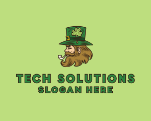 Celebration - Irish Leprechaun Smoking logo design