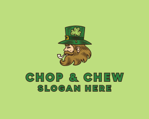 Irish Leprechaun Smoking logo design