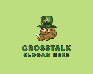 Irish Leprechaun Smoking logo design