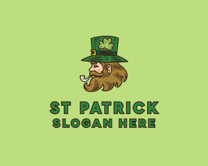 Irish Leprechaun Smoking logo design