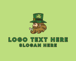 Irish Leprechaun Smoking Logo