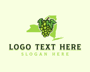 Map - Niagara Grapes New York logo design