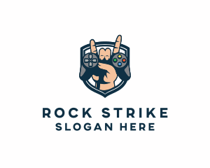 Rock Hand Game Controller logo design