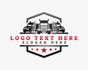 Distribution - Logistic Truck Transport logo design