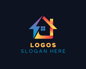 Volt - Residential House Lightning Bolt logo design