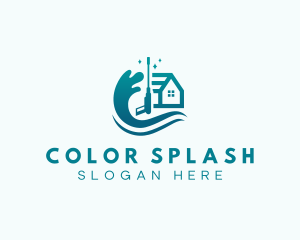 Pressure Washing Home Cleaning logo design