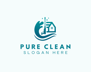 Pressure Washing Home Cleaning logo design