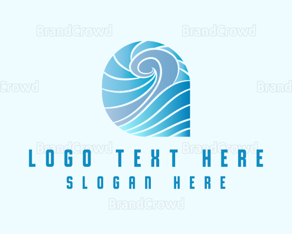 Blue Ocean Waves Logo