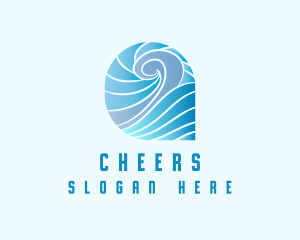 Blue Ocean Waves Logo