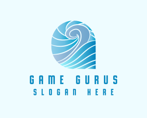 Water Park - Blue Ocean Waves logo design