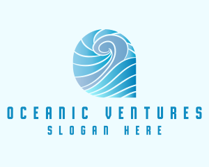 Blue Ocean Waves logo design