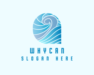 Beach Resort - Blue Ocean Waves logo design