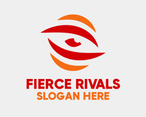 Red Fierce Eye logo design