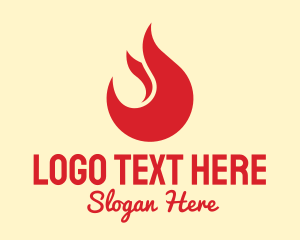 Fire - Red Flame Restaurant logo design