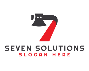 Seven - Minimalist Axe Number 7 logo design