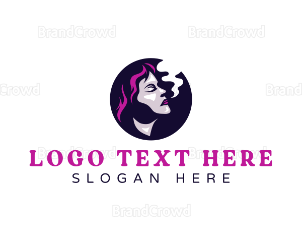 Cigar Woman Smoking Logo