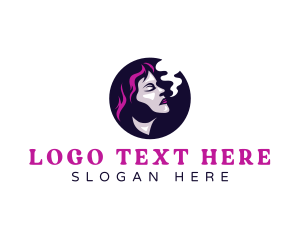 Smoke - Cigar Woman Smoking logo design