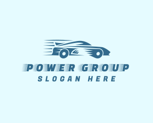 Blue Sports Car Logo